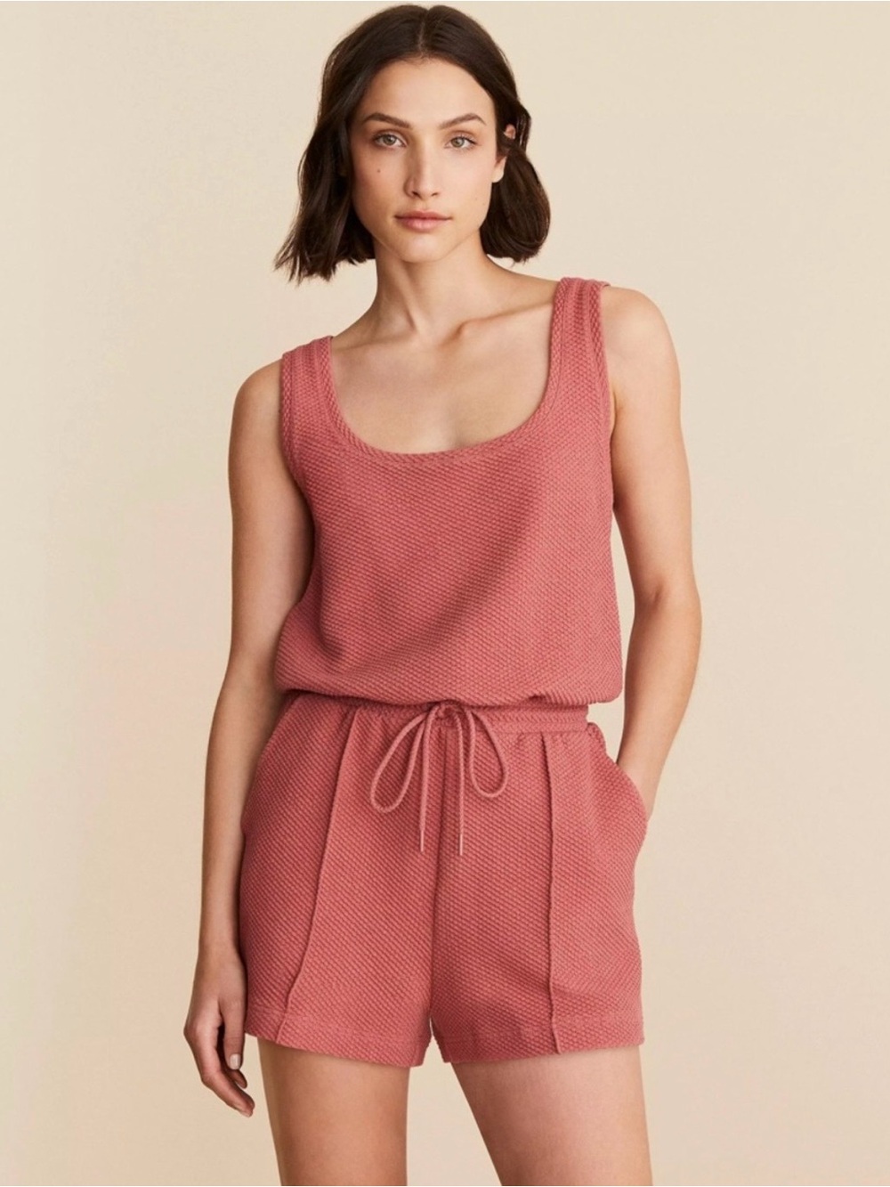 Lou & Grey Dusty Rose Knit Tank Romper